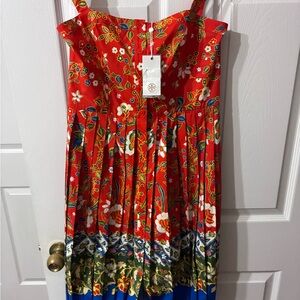 Tory Burch Red Floral Button-Front Shirt